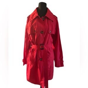 TravelSmith Bold Red Trench Coat size XL
